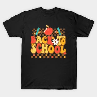 Groovy Teacher Vibes Elementary Welcome Back To School T-Shirt